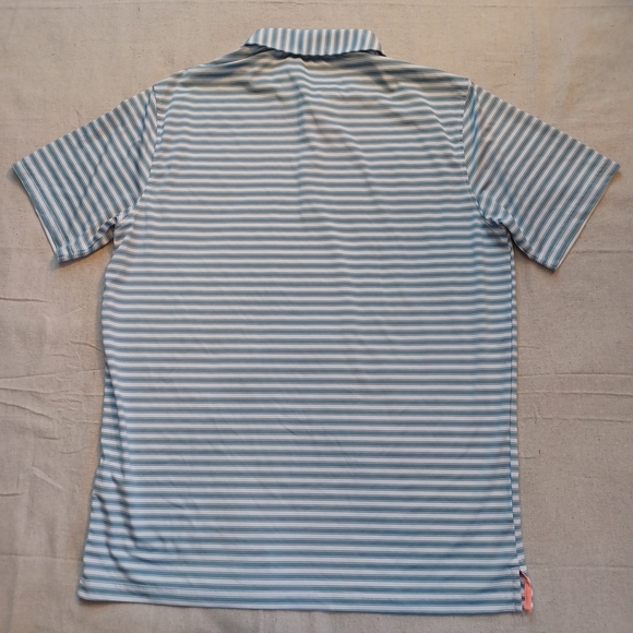 Maelreg Striped Light Blue Performance Golf Polo Men's Size Medium - Picture 6 of 8
